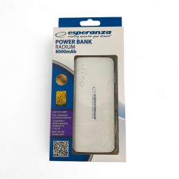 Esperanza EMP106WE Powerbank 8000 mAh - biało-szara - ✔️ cena, opinie | Mikrowagi.pl